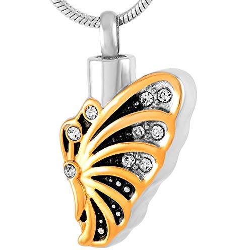 WSXA Urn Pendant Necklace for Ashes Memorial Jewelry Flying Butterfly Ashes Keepsake Pendant for Human Ash Holder