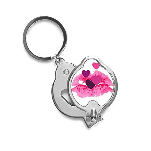 Coupe-ongles de Saint-Valentin rose a coeurs pour manucure a la maison