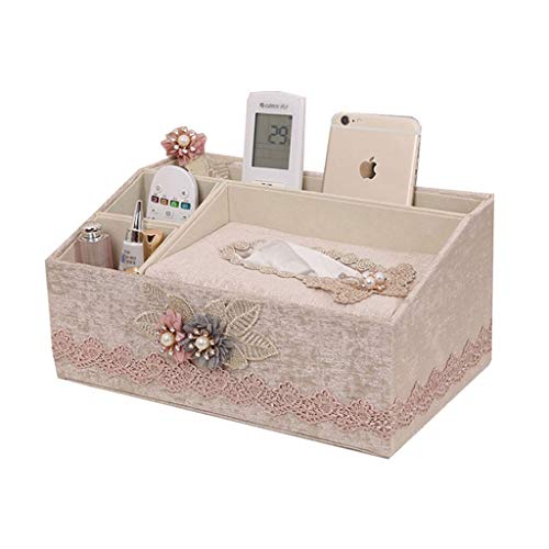 Caja Pañuelos Caja multifuncional de pañuelos Caja de almacenamiento de control remoto para sala de estar Bandeja de servilletas para el hogar Mesa de centro de escritorio Caja de papel Dispensador Pa