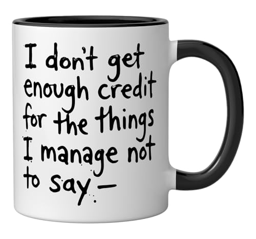Taza de cerámica 11 onzas con diseño negro y blanco miniatura 2