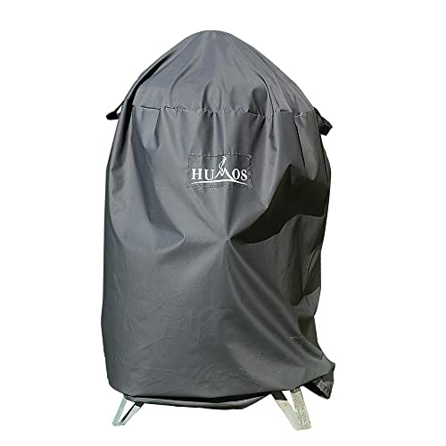 Humos Universal Cover for 18â Diameter Smoker, Kettle, Grill and BBQ, Waterproof, Weather Resistant, Rip-Proof, Anti-UV, Fade Resistant, Black