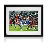 Exclusive Memorabilia Chelsea-Foto, signiert von Didier Drogba: Kopfzeile. Gerahmt.