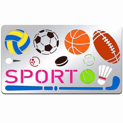 INFUNLY Metal Sport Ball Stencil 4X7 Stainless Steel Painting Stencils
