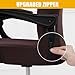 Smiry Stretch Printed Office Computer Chair Covers, Universal Desk Rotating Chair Slipcovers Removable Washable, Soft Fit Anti-Dust Spandex Protector Cover with Zipper, Brown and White