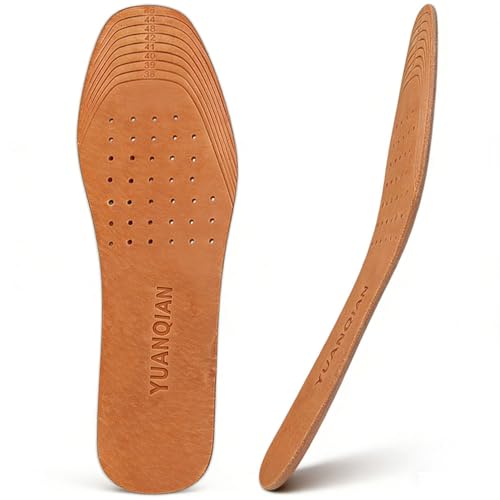 Image of Genuine Leather Shoe Insoles, Absorbent Ultra Thin Pigskin Leather Insoles Break in and Conform to the Shape of Feet (10)