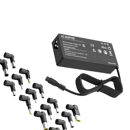 Snorvixre (1 unidad) Juego global de dispositivos portátiles de 90 W con soporte para múltiples salidas potenciales y 16 acoplamientos de enlace para un uso amplio Adaptador de portátil duradero