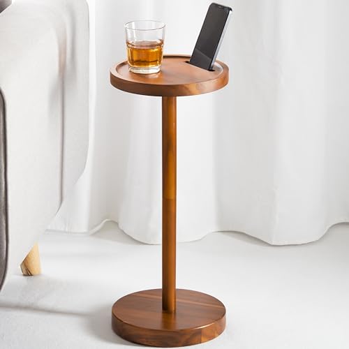 BLUEWEST Table d'appoint compacte de 55,9 cm de haut avec fente pour téléphone et base lestée,...