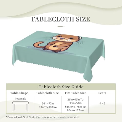 Nappe rectangulaire imprimé loutres dessin animé pour repas - 7