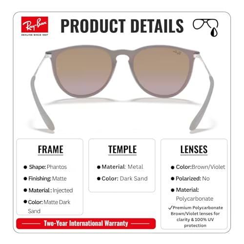 Image of Ray-Ban RB4171 ERIKA CLASSIC Phantos Shaped Sunglasses for Women with Official RAYBAN Eyewear Kit
