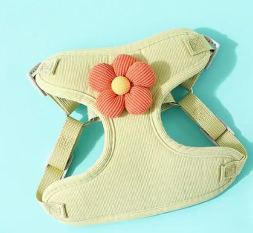 Rosoy 犬の牽引ロープベスト - タイプの小型犬特別な胸バック子犬チェーンウォーキングドッグロープ (L,ライトグリーン)