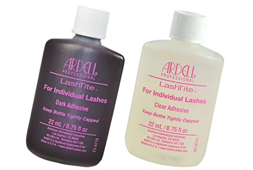 Ardell Lashtite Eyelash Adhesive DARK & CLEAR Glue Individual Lashes Individual Eyelash Adhesive Specially Formulated For Use With Duralash - Each Size 0.75 fl oz / 22ml