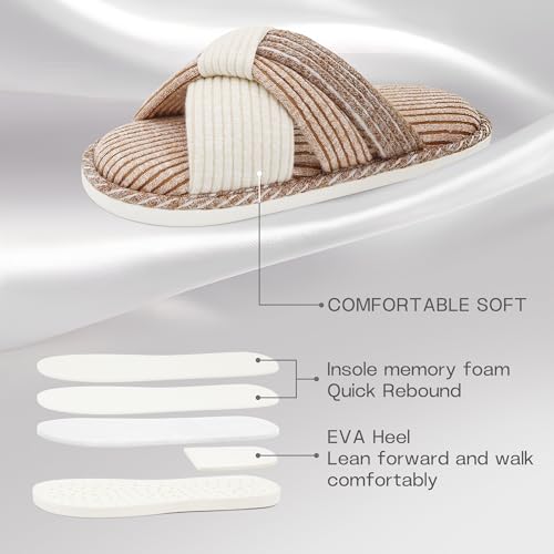 Cross Slippers for Women, Comfy Memory Foam House Bedroom Slippers Trendy Woman Gifts Home Shoes for Room Indoor Kitchen4