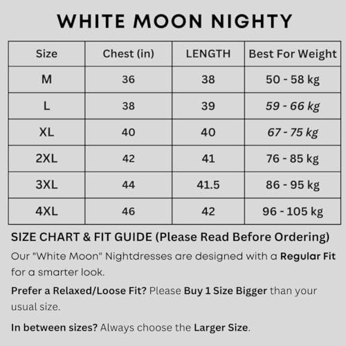 Image of White Moon Cotton Printed Nighty for Women's | Night Gown | Printed Nighty for Girls | Nightdress | Nighty for Women | Sleepwear | Ladies Nighty | Nighties | Premium Soft Cotton Nighty Women