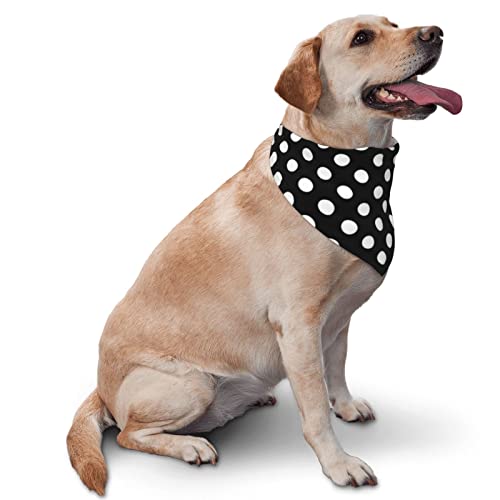 Pets Bandana Black White Polka Dot Adjustable Dog Bandanas Soft Washable Triangle Bib Kerchief Scarfs For Small Medium Large Dogs And Cats #TOP2