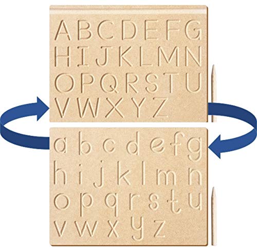 The Kiddy Depot - English Alphabet Uppercase & Lowercase Reversible Tracing Board for Kids with 1 Board & 1 Dummy Pencil, Brown, MDF (B08RD1HLMR) Amazon Price History, Amazon Price Tracker