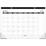 2025-2026 Desk Calendar - Desk Calendar 2025-2026, Jul.2025 - Dec.2026, 18 Monthly Desk/Wall Calendar 2-in-1,16.8' x 12', Thick Paper with Corner Protectors, Large Ruled Blocks - Classic Black