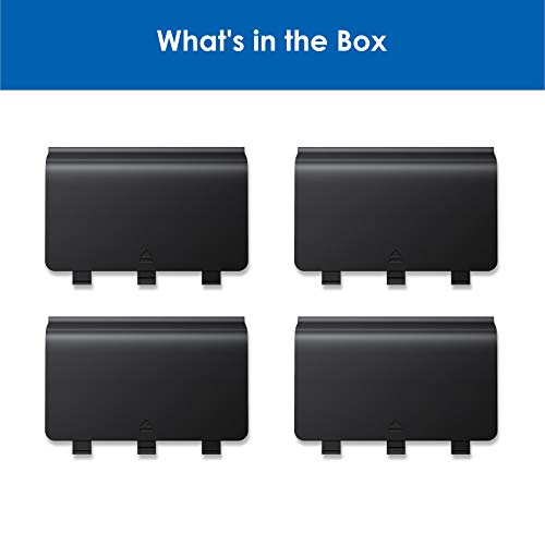 Image of 4 Pack Battery Back Cover for Xbox One /One S /One X Controller [NOT for Xbox Series X /S], Avorast Replacement Battery Back Shell Covers Compatible with Xbox One, One S, One X Controllers (Black)