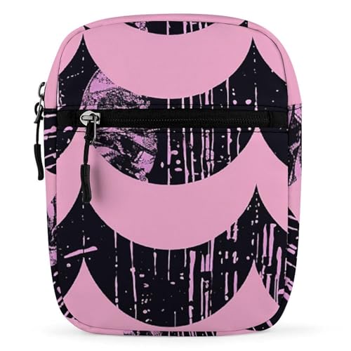 Satchel Tote Bag Messenger Bag Stripe And Black Pattern Printed Mini Sling Bag Purse Suitable for Work Travel