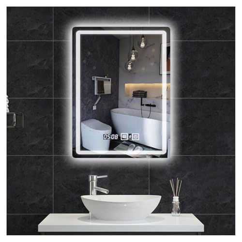 Miroir de salle de bain à LED mural tactile avec option de gradation - 2