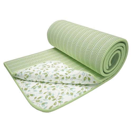 Image of Story@Home Dohar Double Bed Cotton 100% | 150GSM 225 x240 cm Quilt AC Blanket for Summer | AC Comforter Double Bed | Olive Green & White Abstract Reversible Design Duvet | All-Season Blanket