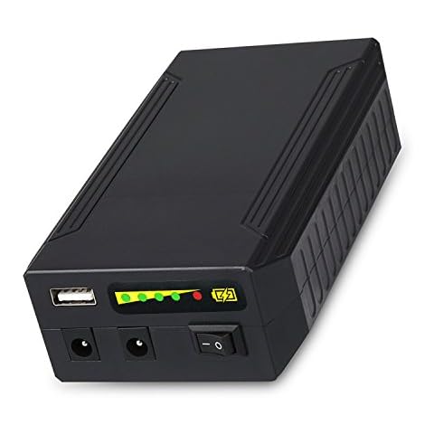 Talentcell 12/9/5V Lithium ion Battery Pack, 122Wh Rechargeable 12V/11000mAh 9V/14500mAh 5V/26400mAh DC Output Portable Li-ion Power Bank for LED Strip and CCTV Camera, with AC/DC Charger, Black Cover