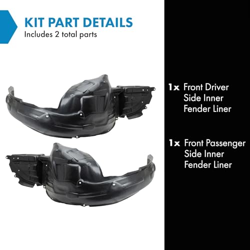 Image of TRQ Front Inner Fender Liner Set Compatible with 2010-2014 Subaru Legacy SU1248121 SU1248141 SU1249121 SU1249141