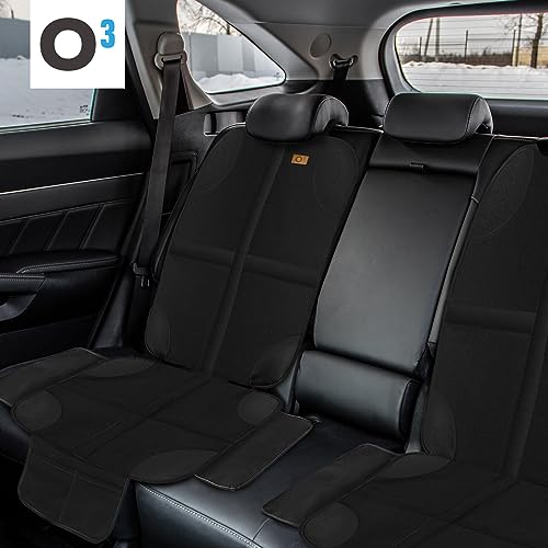 O³ Sitzschoner Auto Kindersitz, 2 Stück Autositzschoner Isofix, rutschfeste Autositzauflage, Rücksitzschoner für Babyschale, Kindersitzunterlage, Sitzauflage Haustiere