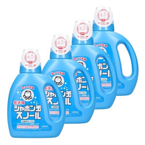 洗濯洗剤 シャボン玉石鹸スノール 液体 無添加 本体 1000ml×4点 柔軟剤不要