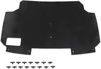 LQI Hood Insulation Pad with Clips, Fit Ford F150 F250 F350 Bronco Truck 1987 1988 1989 1990 1991 Black PET