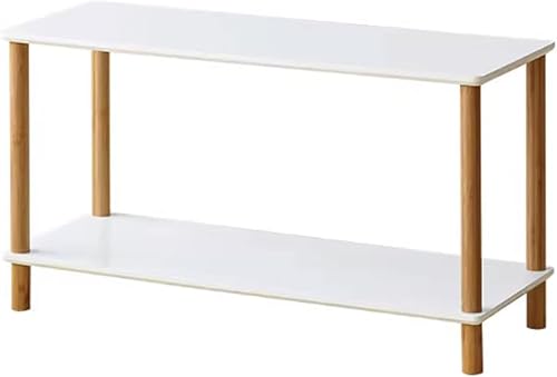 Miniatura 1 de 2 Tier Open Bookcase Modern Freestanding Wooden Display Stand Unit WBamboo Frame Bookshelf Simple Storage Rack for Bedroom