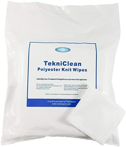 Teknipure-Polyester Knit Wiper, Ultrasonic Sealed Edge, 4 X 4", 600/Bag