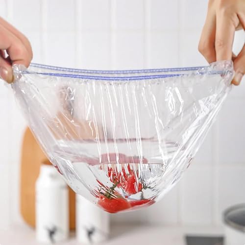 150 Pcs Colorful Food Lids Universal Elastic Polyethylene Food Cover for Food, Fruit, Vegetables, Meat (Diameter ≤ 23cm)