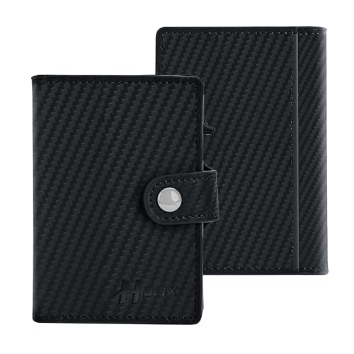 Pop Up Wallet for Men with Buckle, Smart Credit Card Wallet, Mens Minimalist Wallet, Card holder Wallet, ID Window, RFID-blocking(Carbon Fibre)