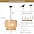 Hand Woven Large Rattan Chandelier 5 Lights Boho Pendant Light Fixtures Ceiling Hanging Drum Lighting Wicker Rustic Farmhouse Chandeliers for Dining Room Over Table Kitchen Island Living Room Foyer