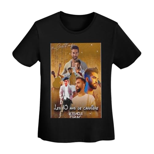 RLHRJEFZ T-Shirt Basique à Manches Courtes en Coton pour Femme Kendji France Girac M