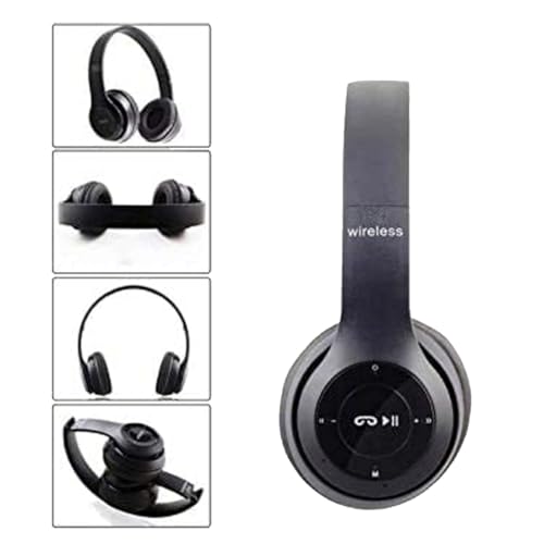 Image of Premium Cushioned Over-Ear Bluetooth Wireless Headphones with Mic | Deep Bass, TF Card, Soft Earcups | Perfect for Mobile, PC, Laptop & Music Lovers Black