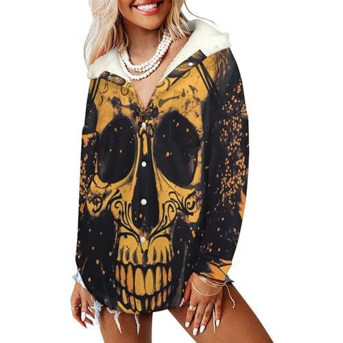 Blouson femme hiver jaune moutarde à capuche polaire style indien