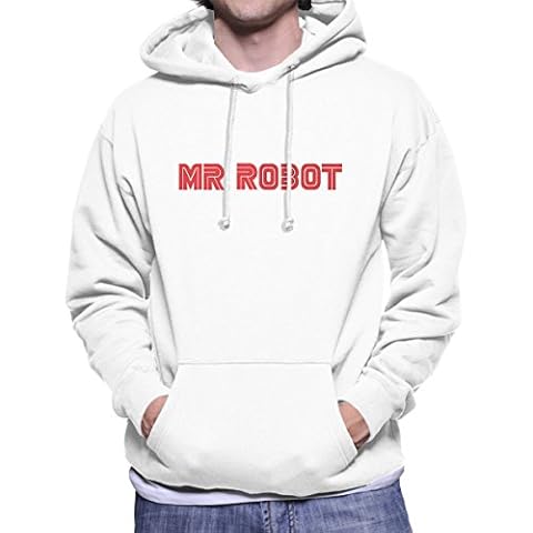 Cloud City 7 Mr Robot Logo Men's Hooded Sweatshirt White Cover