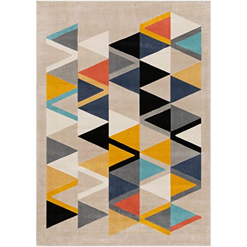 Image of Modern Handmade Woolen Carpet for Living Room Bedroom and Hall Size 5 x 8 Feet Color Multi