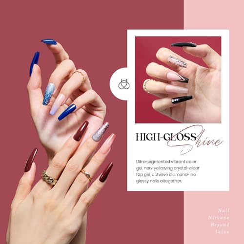 Beetles Gel Polish Kit, Nude Gray Pink Blue Burgundy Glitter Gel Polish Set Modern Muse Collection with 3Pcs Base Matte Glossy Top Coat Soak off Uv Gel for Women