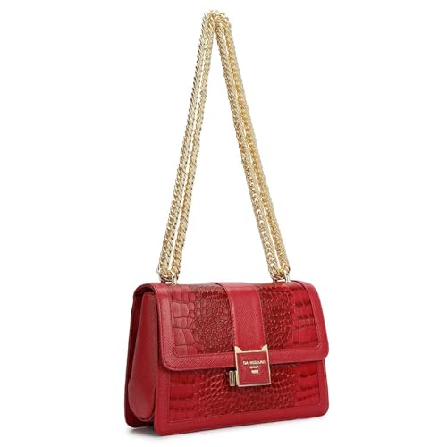 Image of Da Milano Leather Shoulder Bag for Women (01607OL)