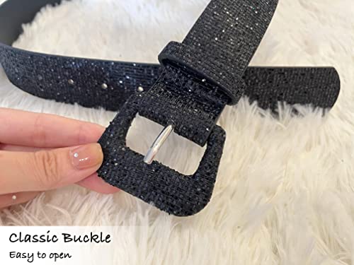 COTIM COYIN Broad Girls Sequin Sparkly Leather Belt3