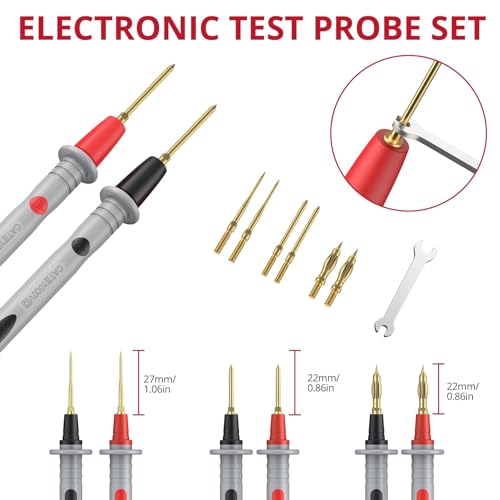 Image of BINTA 28PCS Silicone Multimeter Leads Kit with Replaceable Gold-Plated Test Probes 4PCS Alligator Clips Test Hook Storage Bag, Multimeter Test Leads Kit for Industrial Car Electrical Testing Home