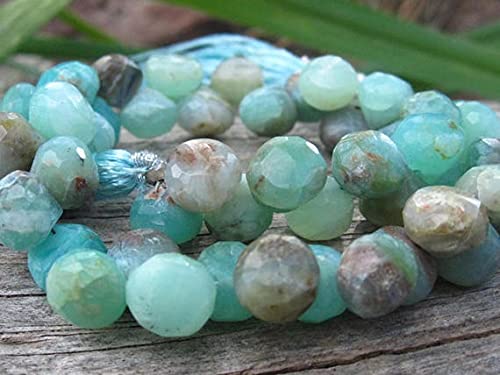 Peruvian Opal beads taillées en oignons de 7x8mm pour création de bijoux raffinés