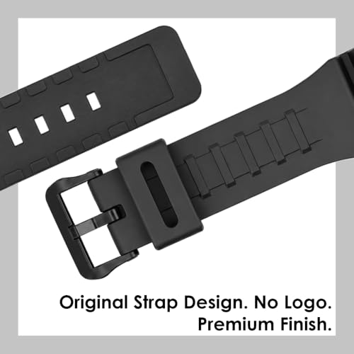 Image of DBLACK ''CDS17'' 18mm Resin Watch Strap (Black) / / Compatible with Casio W-735H, W-736H, AQ-S810W, AEQ-110W, AEQ-110BW, & Other Models