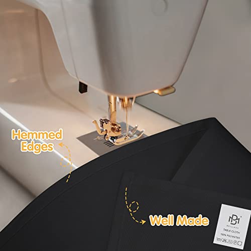 Image of BRILLMAX 10 Pack Black Tablecloths 60x102 Inch for 6ft Rectangle Tables | 150 GSM Polyester Fabric, 15 inch Standard Drop, Water, Stain & Wrinkle Resistant Cloth Cover for Wedding Reception Banquet Party