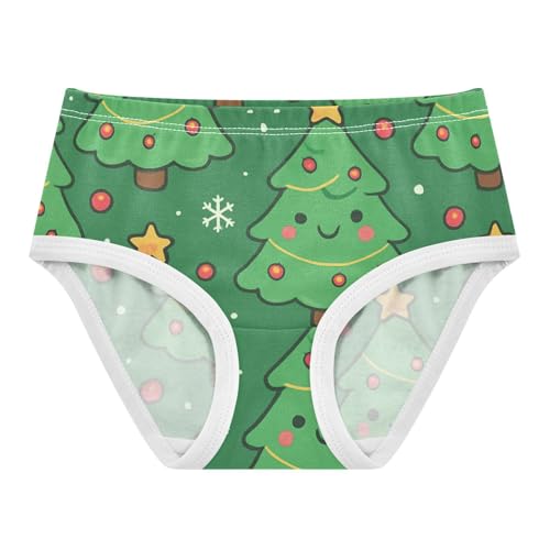 1-piecing Hip Design Girls' Panties Breathable Underwear for Toddler Girls Christmas Trees in Sizes 2T,3T, 4T, 5T, 6Y and 8Y