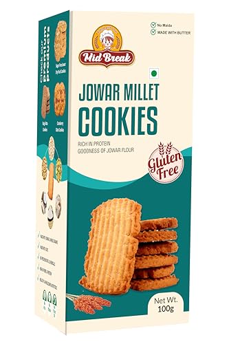 Image of Midbreak No Added Sugar Jowar Atta Biscuits 100g | Millet Cookies | No Maida | Egg-Free & Palm Oil Free Healthy Baked Snack- Pack of 1