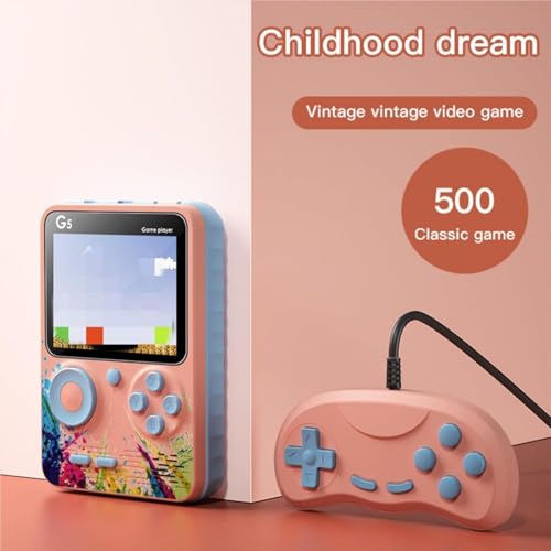 Image of Toys for Boys /Girls 7-14 Years G5 Rechargeable Pocket Video Game for Kids 500 in 1 Retro Game Box 2 Player (Multicolor, G5 2 Player)