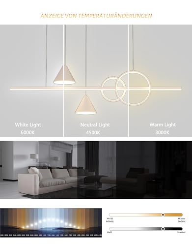 Suspension LED moderne avec télécommande pour ajuster la hauteur du plafond - 7